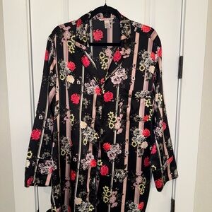 Victoria's Secret Black and Red Floral Top